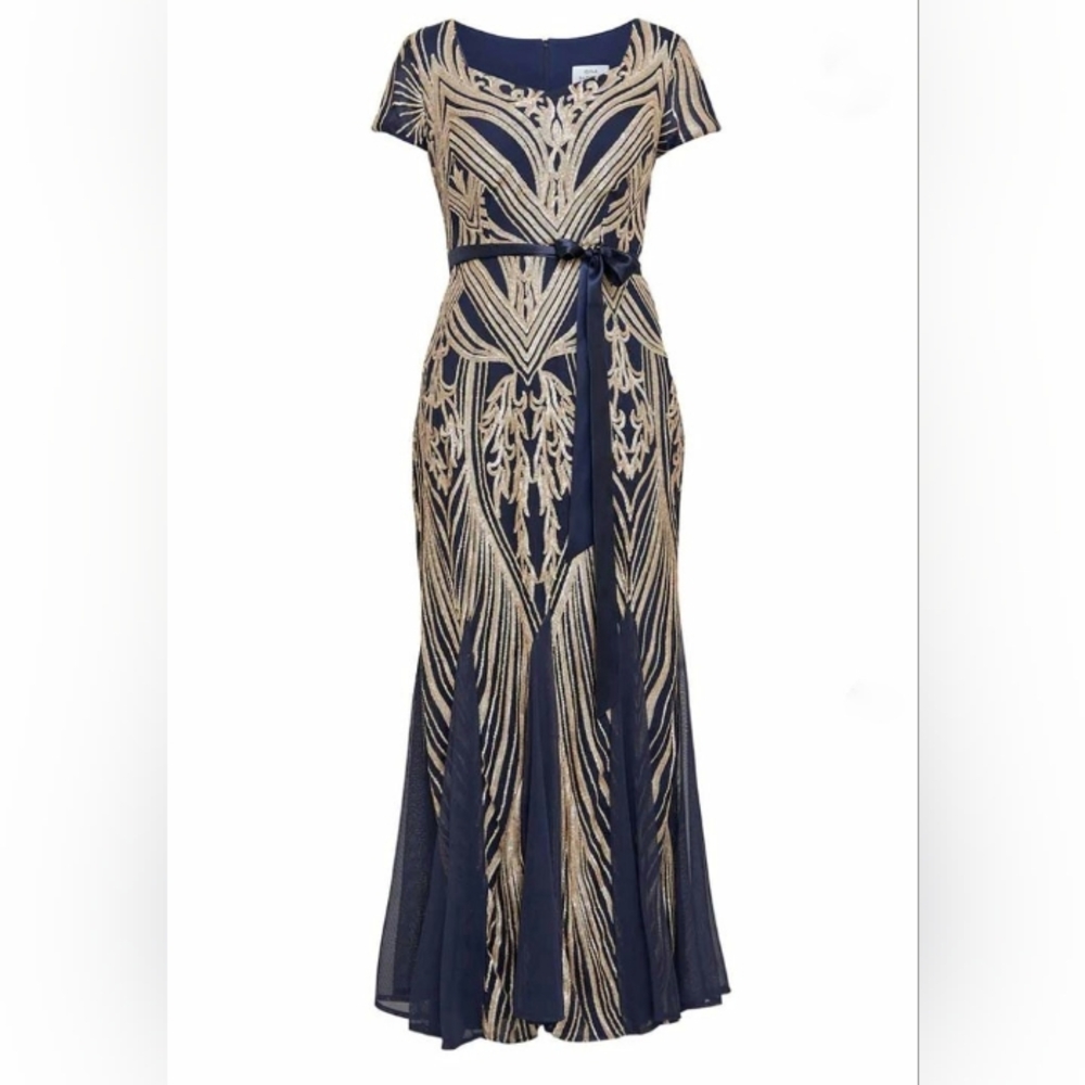 R & M Richards Elegant Navy And Gold Women's Sequ… - image 7